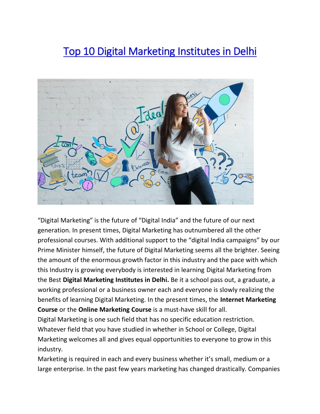 top 10 digital marketing institutes in delhi