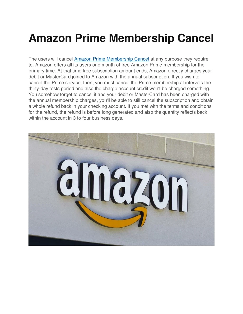 amazon prime membership cancel