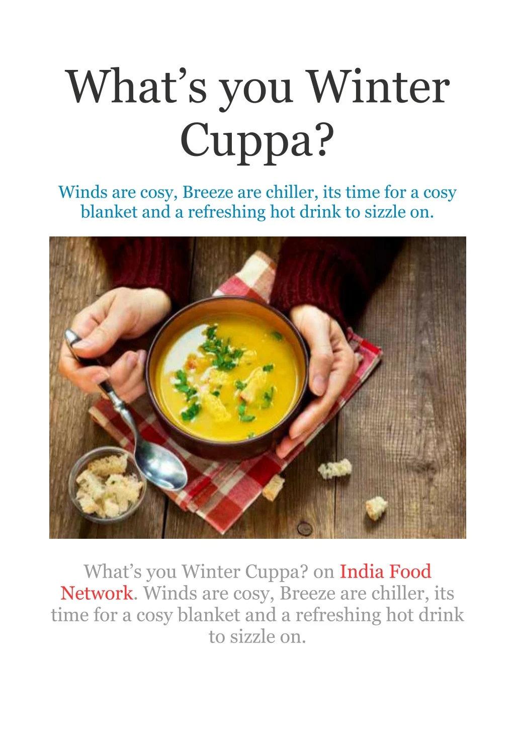 what s you winter cuppa
