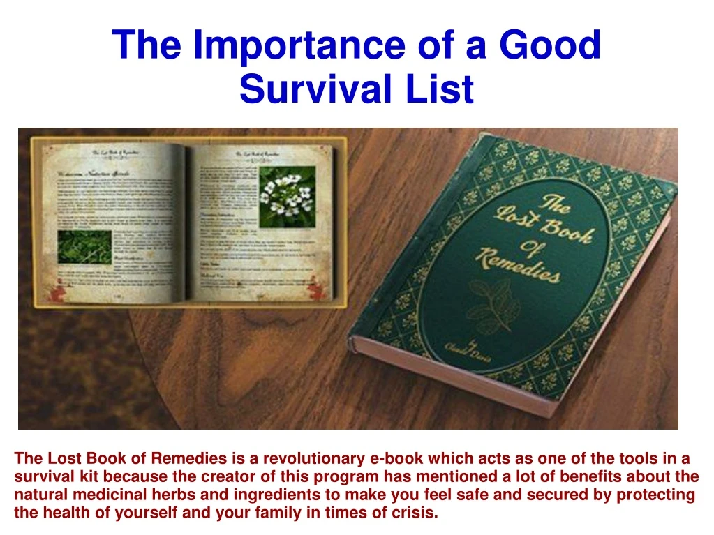 the importance of a good survival list
