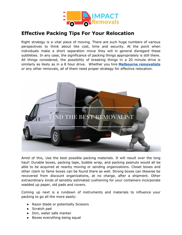 packing services in Melbourne