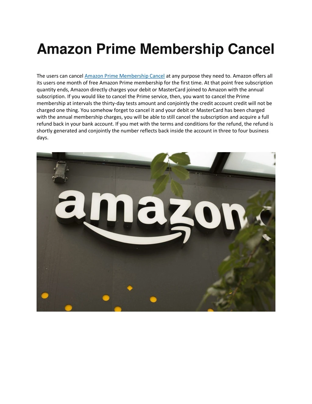 amazon prime membership cancel