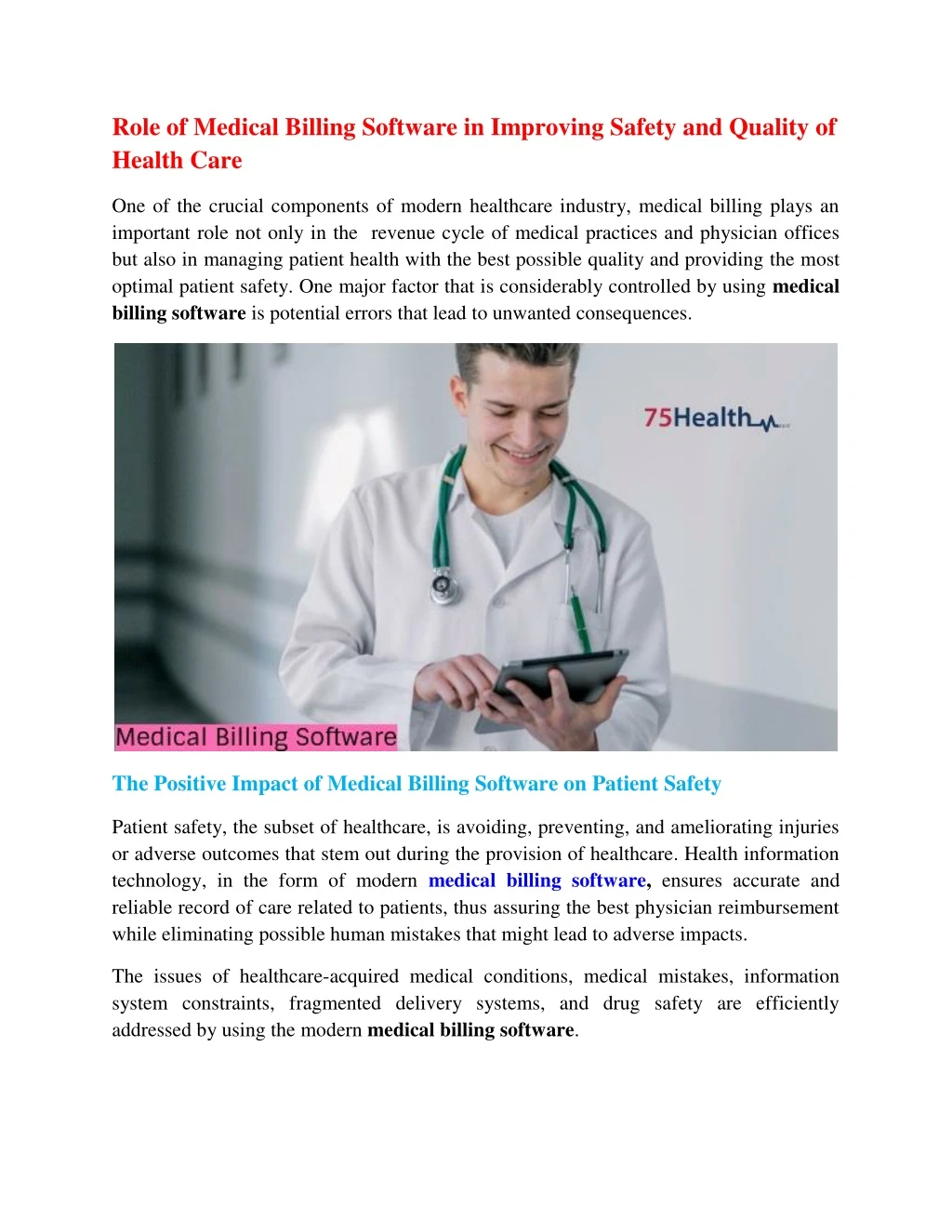 role of medical billing software in improving