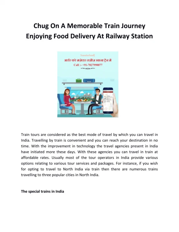 Chug On A Memorable Train Journey Enjoying Food Delivery At Railway Station
