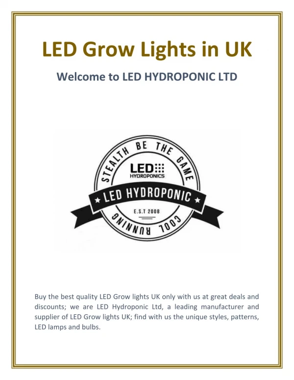 Led Grow Lights UK