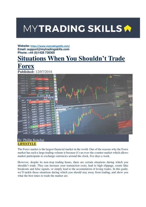 Situations When You Shouldn't Trade Forex