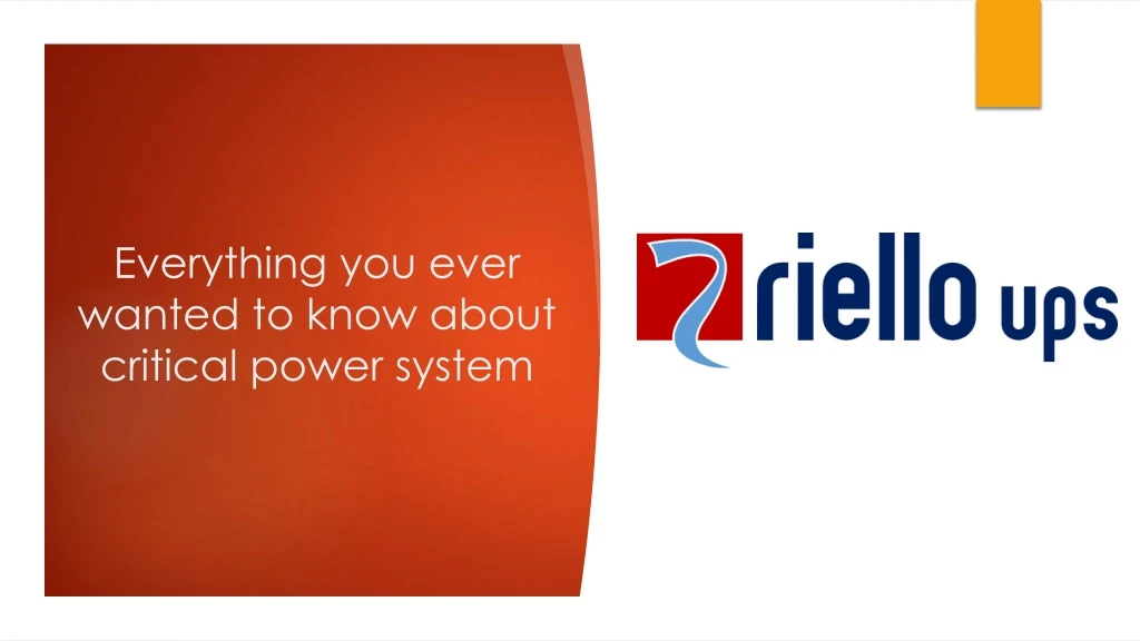 everything you ever wanted to know about critical power system