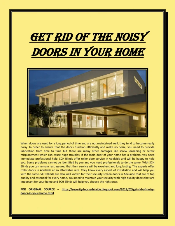 Get rid of the noisy doors in your home