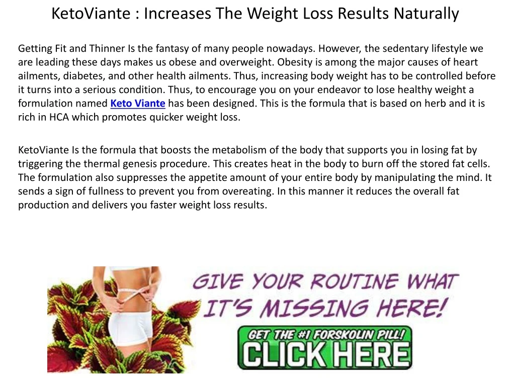 ketoviante increases the weight loss results naturally