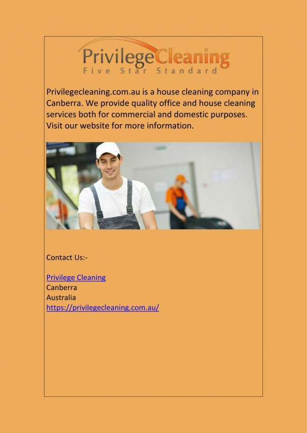 House Cleaning Company in Canberra | Privilegecleaning.com.au