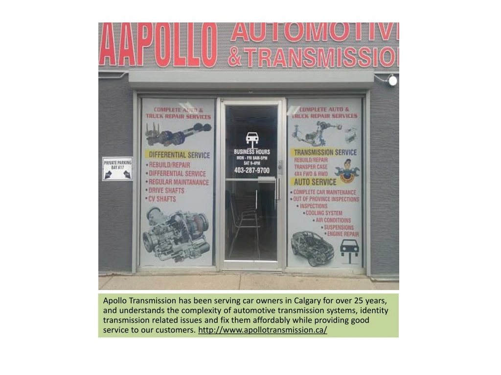 apollo transmission has been serving car owners