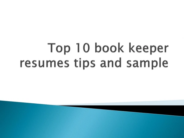 Top 10 bookkeeper resume samples and tips