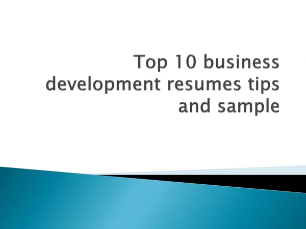 Top 10 business development resume samples