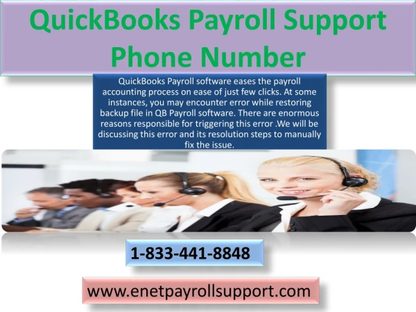 QuickBooks Payroll Support Phone Number 1-833-441-8848 To Fix Error While Restoring Backup File In QB Payroll
