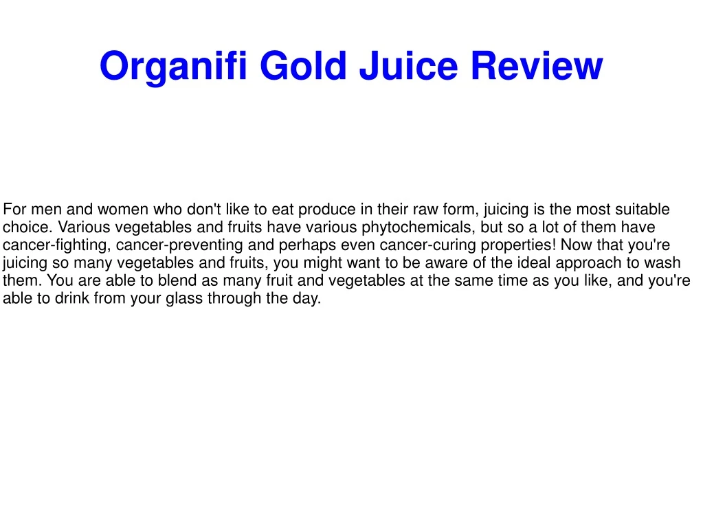 organifi gold juice review