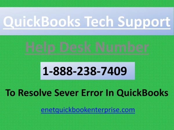 QuickBooks Tech Support Help Desk Number 1-888-238-7409