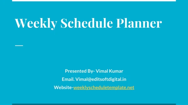 Weekly Schedule Calendar