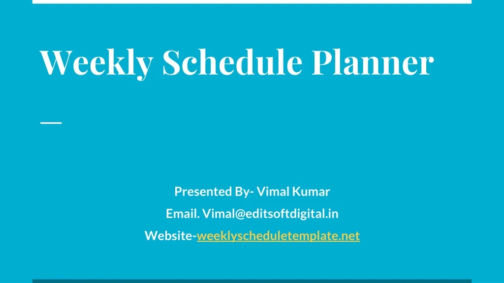 weekly schedule planner