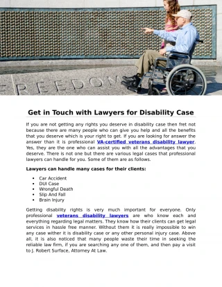 Get in Touch with Lawyers for Disability Case - slide 1