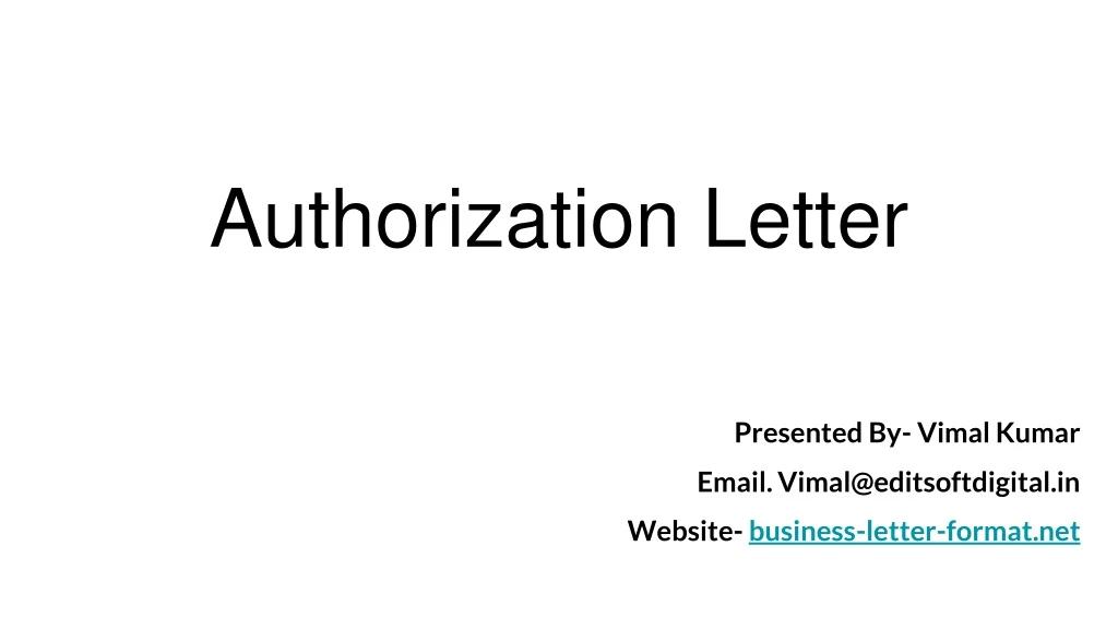 authorization letter