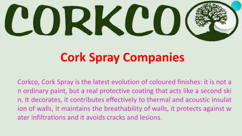 cork spray companies