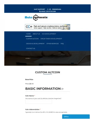 Custom Altcoin - Custom Altcoin Creation Services | makecryptocoin - slide 1