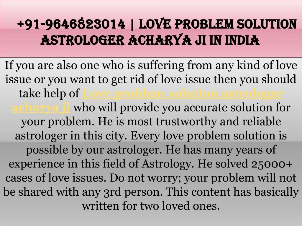91 9646823014 love problem solution astrologer