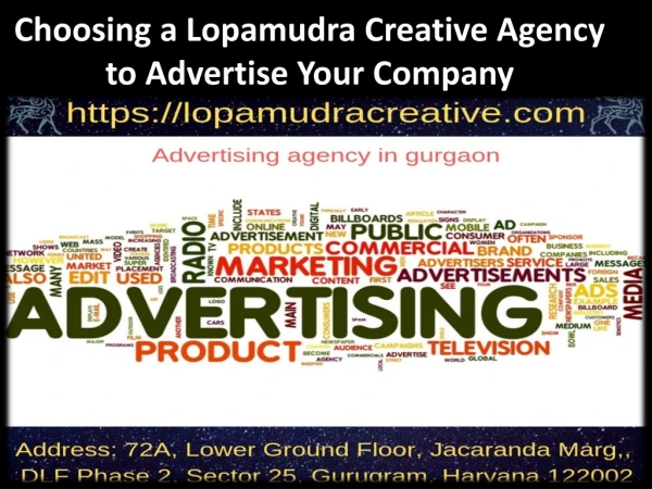 Lopamudra is marketing and advertising companies in Gurgaon