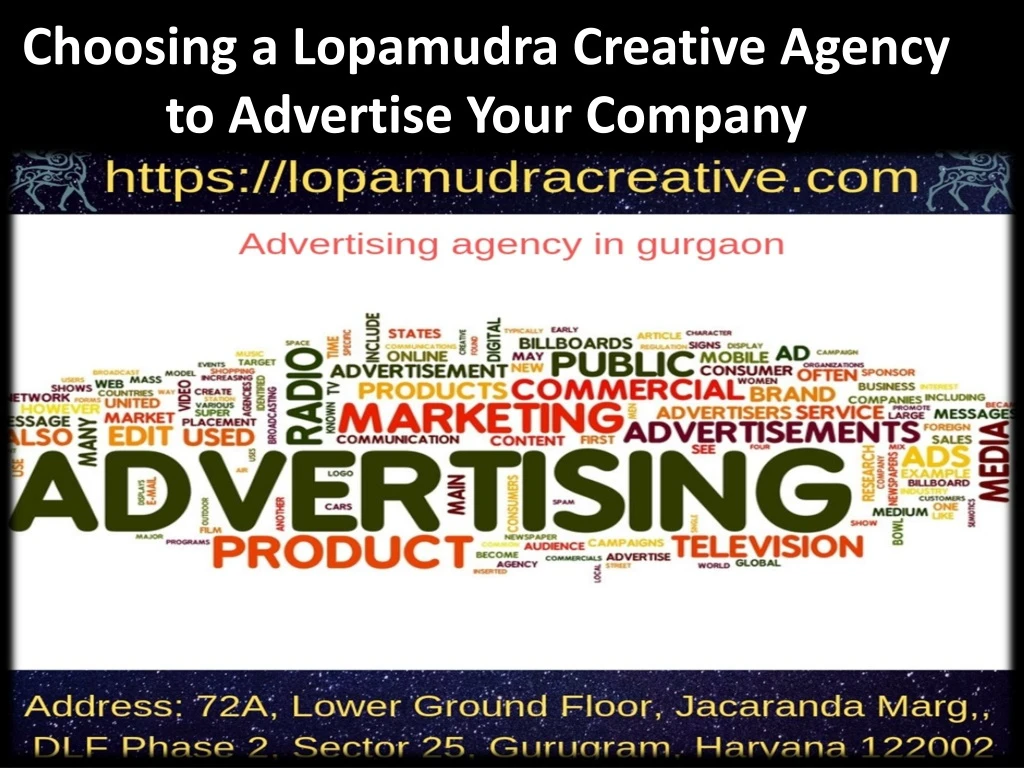 choosing a lopamudra creative agency to advertise your company