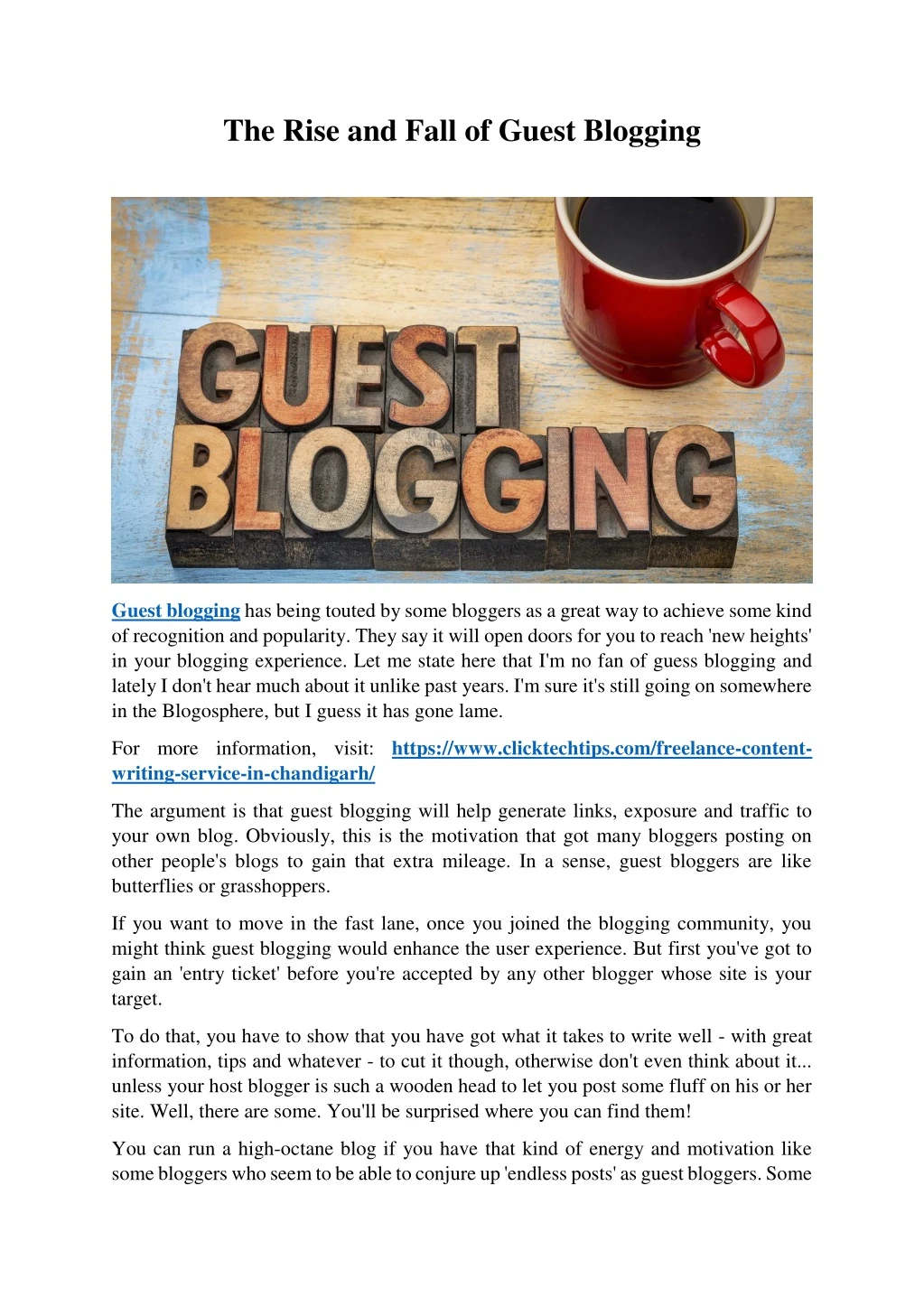 the rise and fall of guest blogging