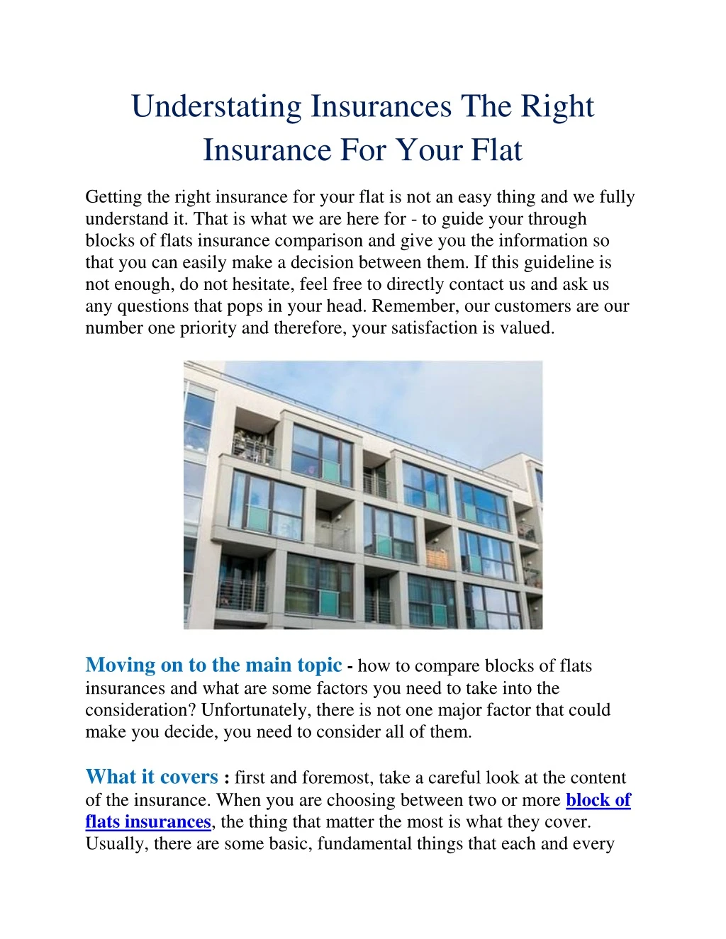 understating insurances the right insurance