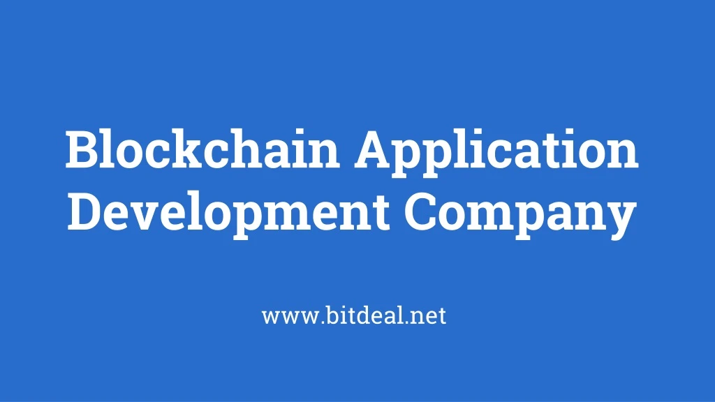 blockchain application development company