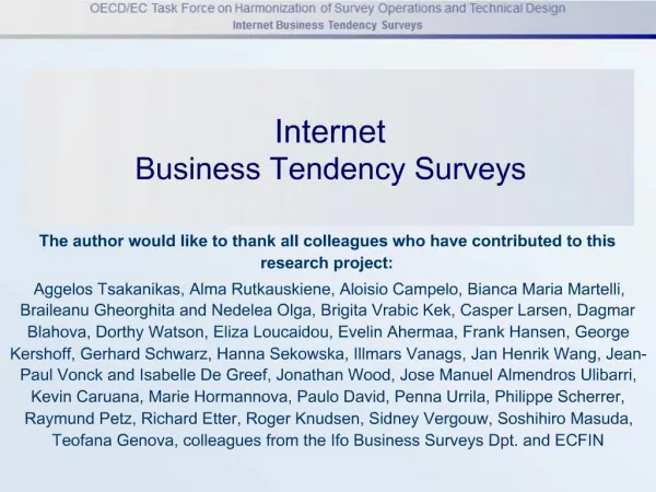 Internet Business Tendency Surveys