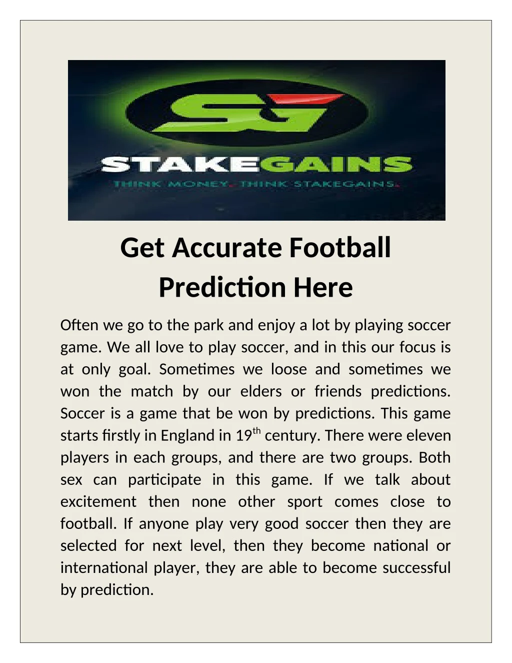 get accurate football prediction here