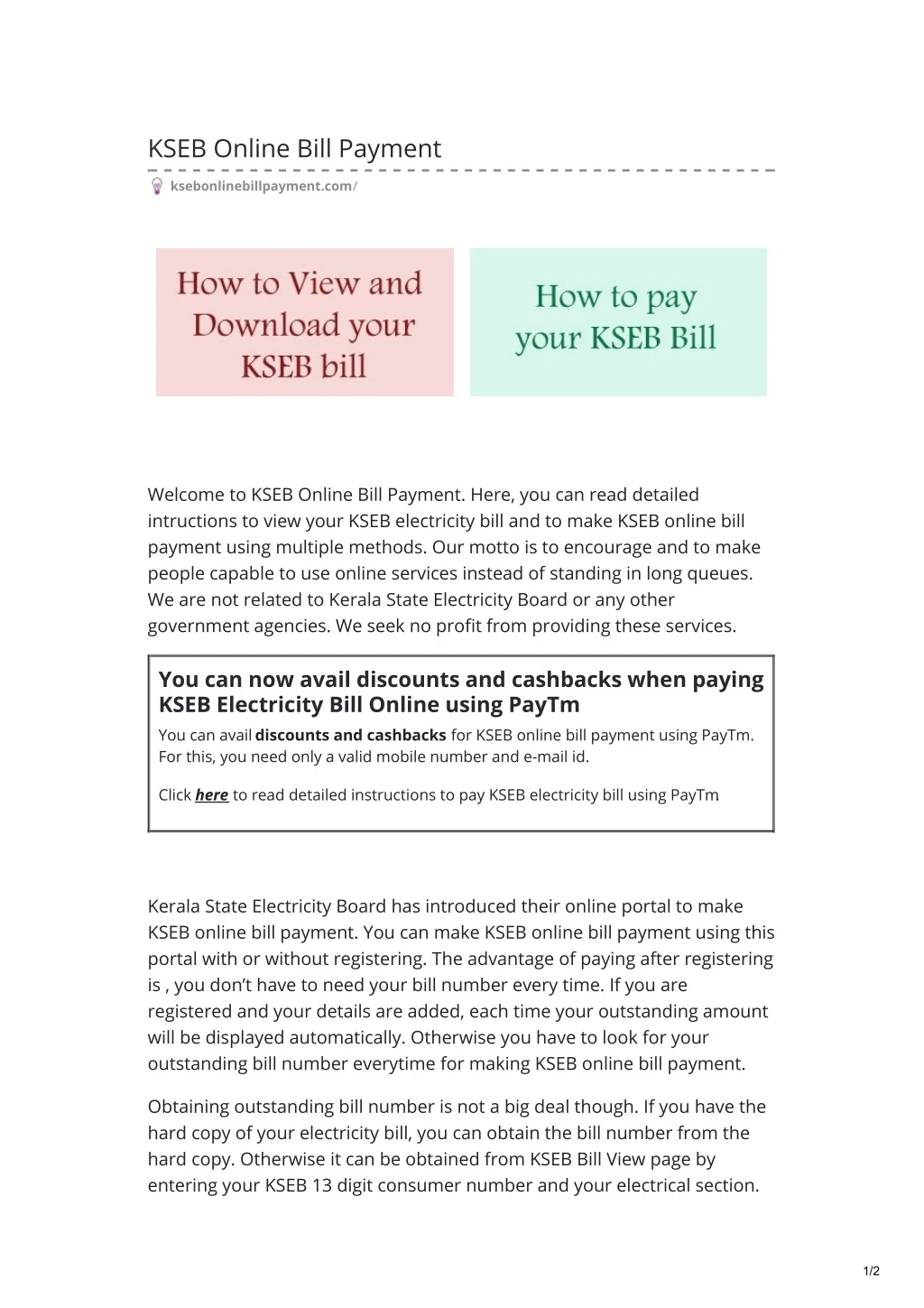 kseb online bill payment