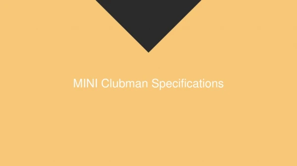 Mni Clubman Specification
