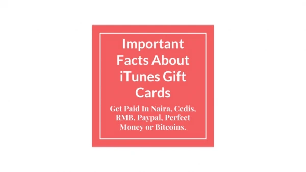 Important Facts About iTunes Gift Cards