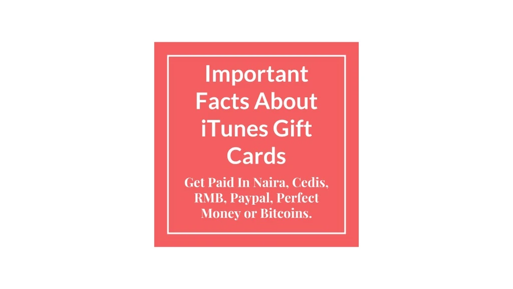 i mportant facts about itunes gift cards