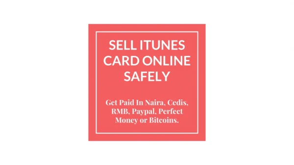 SELL ITUNES CARD ONLINE SAFELY