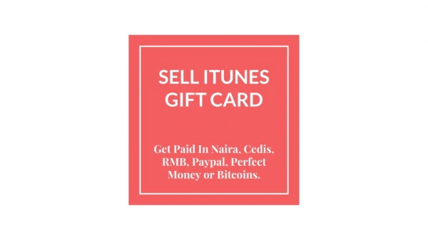 SELL ITUNES GIFT CARD