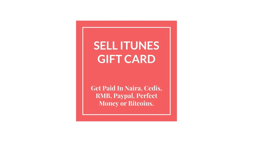 sell itunes gift card