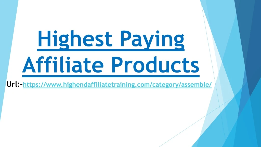 highest paying affiliate products url https