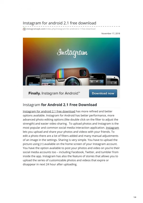 Instagram for android 2.1 free download