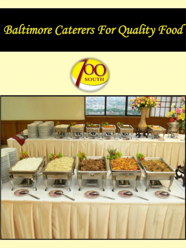 Baltimore Caterers For Quality Food