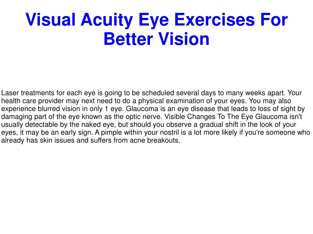 visual acuity eye exercises for better vision