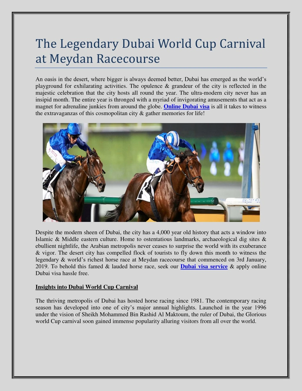 the legendary dubai world cup carnival at meydan