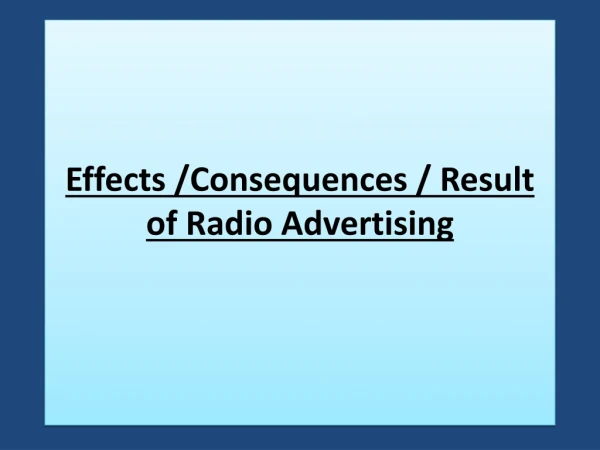 Effects of Radio Advertising : Radio Advertising Company in Pune | Movesoft