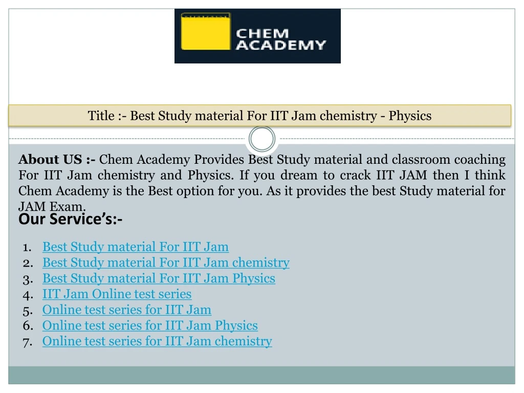 title best study material for iit jam chemistry