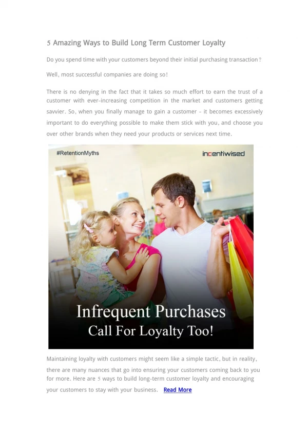 5 Amazing Ways to Build Long Term Customer Loyalty