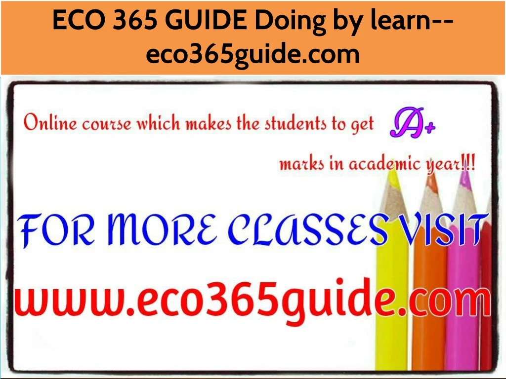 eco 365 guide doing by learn eco365guide com